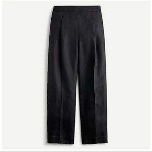 NWOT J.Crew | High-rise pleated pant in linen blend | Black | Size 4